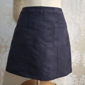 Old Navy Black Faux Suede A-Line Skirt